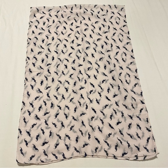 Mustache Print Scarf 64” x 21” - Picture 3 of 10